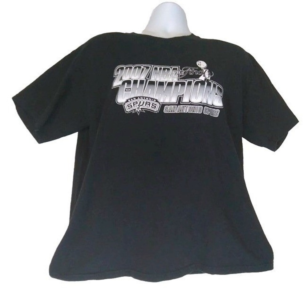 San Antonio Spurs 2007 NBA Champions Shirt Mens Large Black Graphic Tee Finals